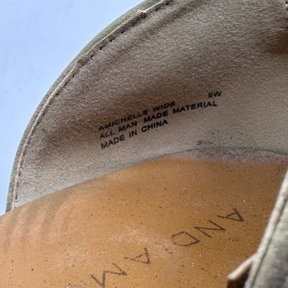 Andiamo D'Orsay Open Toe Slip On Ballet Flat Sandal Open Toe Grey Womens Size 9W - Picture 8 of 8